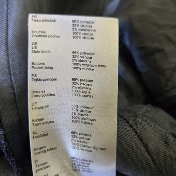 Maje Stylish Trouser Pants Women's Size  38(M) Dark Blue Plaid Straight Leg - Picture 4 of 15